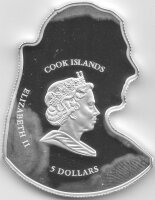 Cook Islands 5 Dollars 2007 - 80. Geburtstag von Papst Benedikt XVI. - Silber PP teilvergoldet