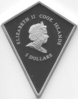 Cook Islands 5 Dollars 2007 - Papstbesuch in Brasilien - Silber PP teilvergoldet