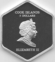 Cook Islands 5 Dollars 2007 - Papstbesuch in Loreto - Silber PP teilvergoldet