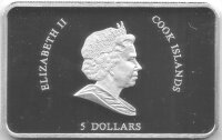 Cook Islands 5 Dollars 2007 - Marienfest in Rom - Silber PP teilvergoldet