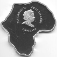 Cook Islands 5 Dollars 2009 - Papstbesuch in Afrika - Silber PP teilvergoldet
