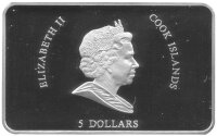 Cook Islands 5 Dollars 2009 - Papstbesuch in Tschechien - Silber PP teilvergoldet