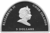 Cook Islands 5 Dollars 2010 - Weihnachten 2010 - Silber PP teilvergoldet