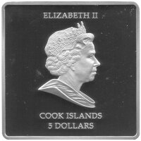 Cook Islands 5 Dollars 2010 - Papstbesuch auf Malta - Silber PP teilvergoldet
