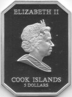 Cook Islands 5 Dollars 2010 - Vatikan Art "Laokoon" - Silber PP teilvergoldet
