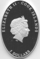 Cook Islands 5 Dollars 2011 - Erzengel Gabriel - Silber PP teilvergoldet