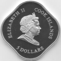 Cook Islands 5 Dollars 2011 - 60 Jahre Priesterschaft von Papst Benedikt XVI. - Silber PP teilvergoldet