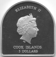 Cook Islands 5 Dollars 2012 - 2. Vatikanisches Konzil - Silber PP teilvergoldet
