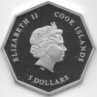 Cook Islands 5 Dollars 2012 - Heiliger Valentin - Silber PP teilvergoldet