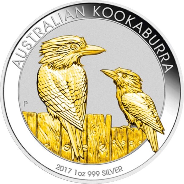 Australien Kookaburra 2017 1 oz Silber - Teilvergoldet