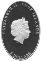 Cook Islands 5 Dollars 2012 - Erzengel Michael - Silber PP teilvergoldet