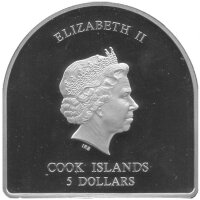 Cook Islands 5 Dollars 2012 - Weihnachten 2012 - Silber PP teilvergoldet