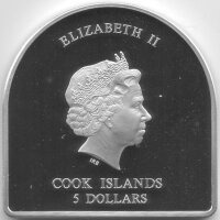 Cook Islands 5 Dollars 2012 - Weltfamilientreffen in Mailand - Silber PP teilvergoldet