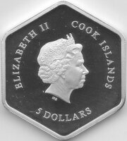 Cook Islands 5 Dollars 2012 - Papstbesuch in Mexiko - Silber PP teilvergoldet