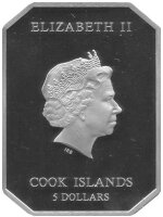 Cook Islands 5 Dollars 2012 - Vatikan Art "Heiliger Paulus" - Silber PP teilvergoldet