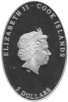 Cook Islands 5 Dollars 2012 - Ostern 2012 - Silber PP teilvergoldet