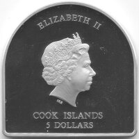 Cook Islands 5 Dollars 2013 - Jahr des Glaubens - Silber PP teilvergoldet