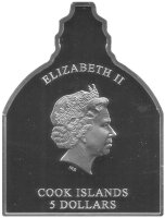 Cook Islands 5 Dollars 2013 - Habemus Papam - Silber PP teilvergoldet