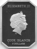 Cook Islands 5 Dollars 2013 - Vatikan Art "Päpstliche Tiara" - Silber PP teilvergoldet