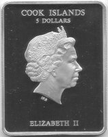Cook Islands 5 Dollars 2013 - Heilige Hildegard - Silber PP teilvergoldet