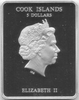 Cook Islands 5 Dollars 2014 - Heiligsprechung von Papst Johannes Paul II. - Silber PP teilvergoldet