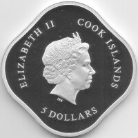 Cook Islands 5 Dollars 2014 - Treffen der Päpste - Silber PP teilvergoldet