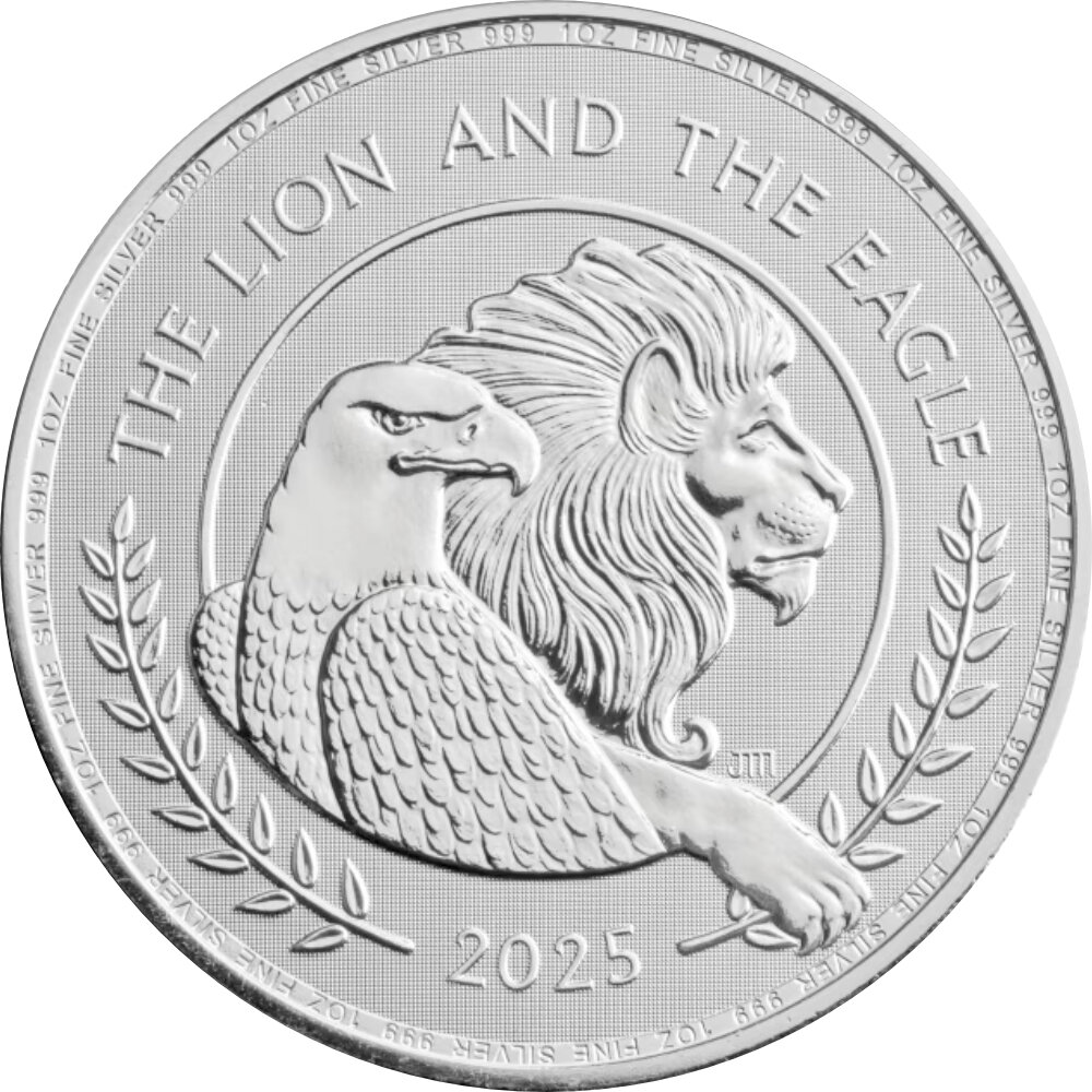 UK British Lion und American Eagle 2025 1 oz Silber, 87,50 €