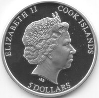 Cook Islands 5 Dollars 2015 - Weihnachten 2015 - Silber PP teilvergoldet