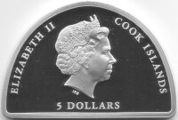 Cook Islands 5 Dollars 2015 - Weltfamilientag in Philadelphia - Silber PP teilvergoldet