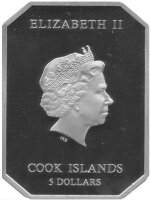 Cook Islands 5 Dollars 2015 - Vatikan Art "Augustus von Primaporta" - Silber PP teilvergoldet