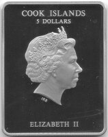 Cook Islands 5 Dollars 2015 - Papstreise Italien - Silber PP teilvergoldet