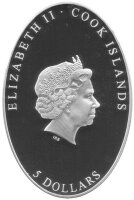 Cook Islands 5 Dollars 2015 - Himmelfahrt - Silber PP teilvergoldet