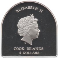 Cook Islands 5 Dollars 2015 - Wallfahrtsstätte Saragossa - Silber PP teilvergoldet