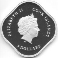 Cook Islands 5 Dollars 2016 - Papstreise nach Mexiko - Silber PP teilvergoldet