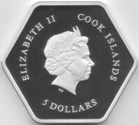 Cook Islands 5 Dollars 2016 - Bibelszenen "Sündenfall" - Silber PP teilvergoldet