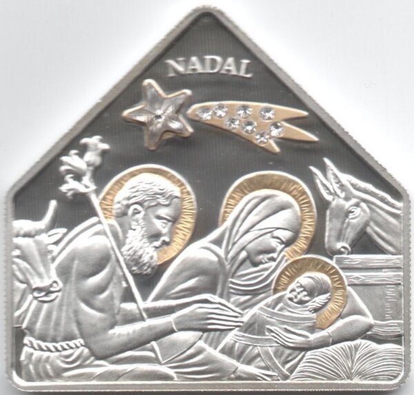 Andorra 10 Diners 2007 - Weihnachten 2007 - Silber PP teilvergoldet