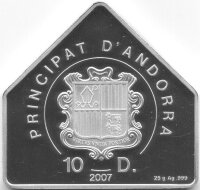 Andorra 10 Diners 2007 - Weihnachten 2007 - Silber PP teilvergoldet