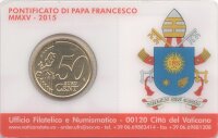 Vatikan 50 Cent 2015 - Franziskus - Coincard mit Briefmarke Nr.8
