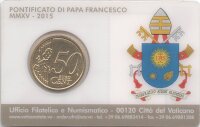 Vatikan 50 Cent 2015 - Franziskus - Coincard mit Briefmarke Nr.9