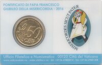Vatikan 50 Cent 2016 - Franziskus - Coincard mit Briefmarke Nr.11