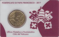 Vatikan 50 Cent 2017 - Franziskus - Coincard mit Briefmarke Nr.15