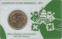 Vatikan 50 Cent 2017 - Franziskus - Coincard mit Briefmarke Nr.16