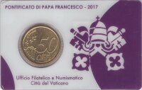 Vatikan 50 Cent 2017 - Franziskus - Coincard mit Briefmarke Nr.17