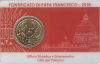 Vatikan 50 Cent 2018 - Franziskus - Coincard mit Briefmarke Nr.18