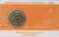Vatikan 50 Cent 2018 - Franziskus - Coincard mit Briefmarke Nr.19