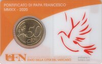 Vatikan 50 Cent 2020 - Franziskus - Coincard mit Briefmarke Nr.32