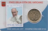 Vatikan 50 Cent 2020 - Franziskus - Coincard mit...