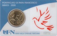 Vatikan 50 Cent 2020 - Franziskus - Coincard mit Briefmarke Nr.33