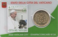 Vatikan 50 Cent 2020 - Franziskus - Coincard mit...