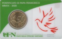 Vatikan 50 Cent 2020 - Franziskus - Coincard mit Briefmarke Nr.34